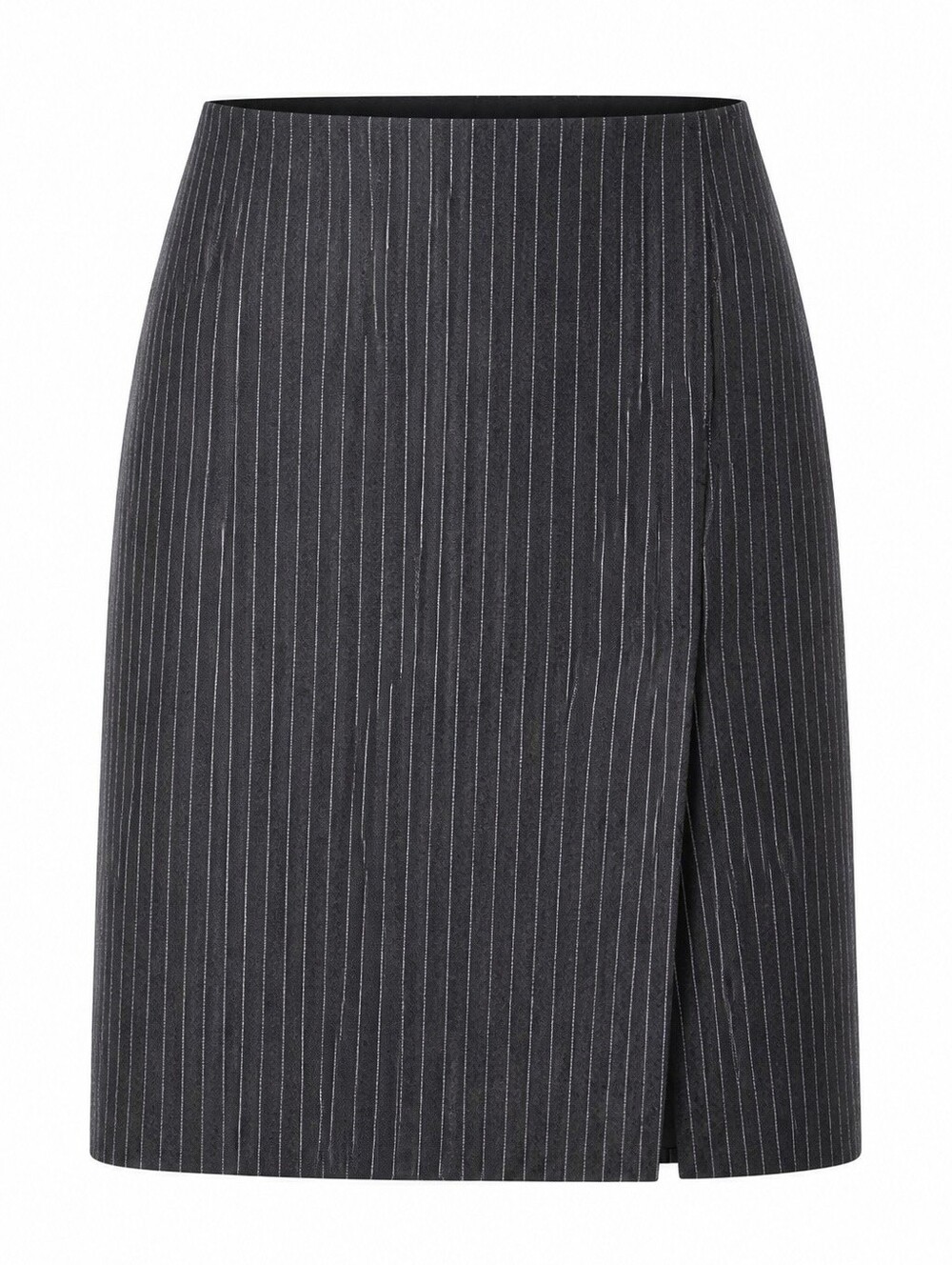 Ann Taylor Gray Pin Striped petite pencil 4  P Petite skirt STRETCH